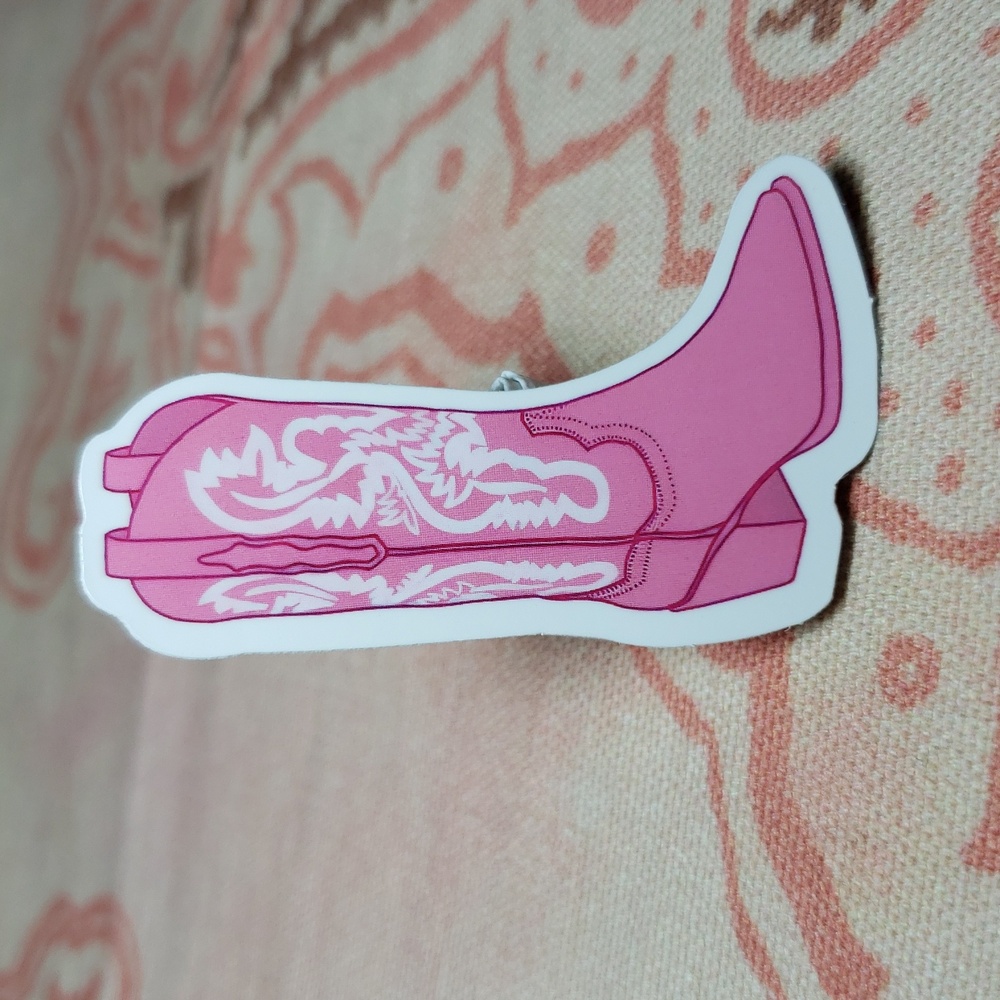 Pink Cowgirl Boot Sticker (K) - Picture 4 of 4